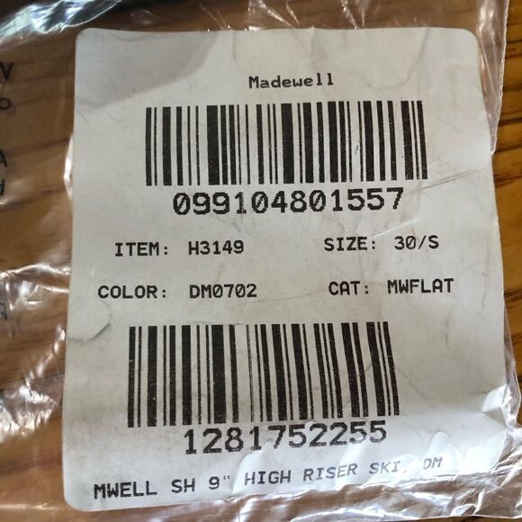 NWT Madewell 9” Mid Rise Skinny Jeans Frayed Hem Distressed Gray - 24P - Picture 13 of 13